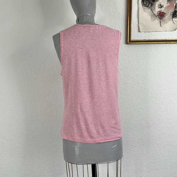 Aquascutum Marled Nubby Button Front Salmon Tank Top - Picture 5 of 9